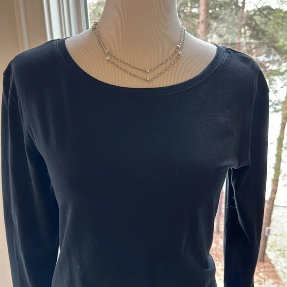 NWOT J Crew Black Knotted (back) Top, Size Small - Picture 2 of 6